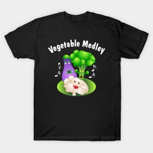 Vegetable Medley White Text T-Shirt